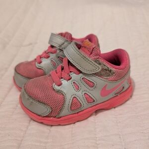 Nike Baby Pink and Gray Sneakers